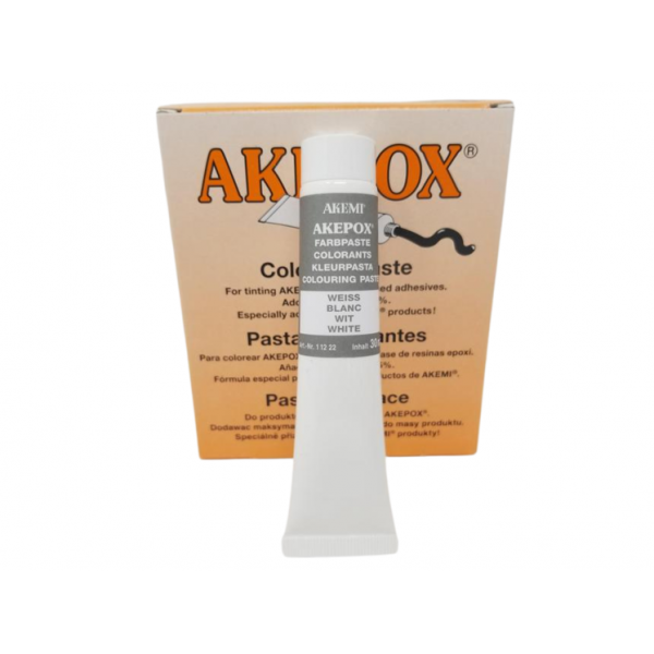 AKEMI - COLORANT PATE POUR AKEPOX - BLANC - TUBE 30 ML