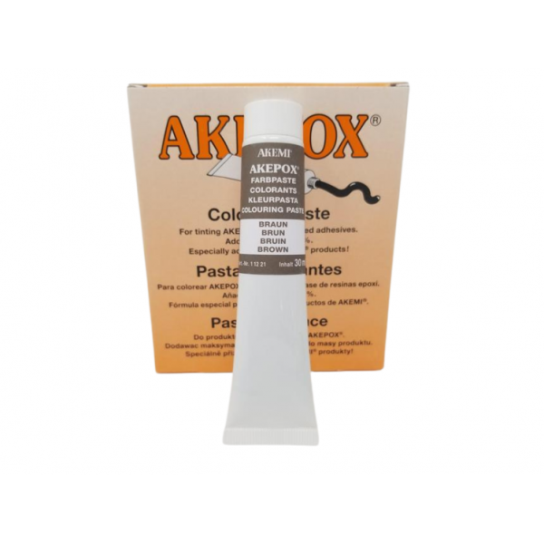 AKEMI - COLORANT PATE POUR AKEPOX - BRUN - TUBE 30 ML