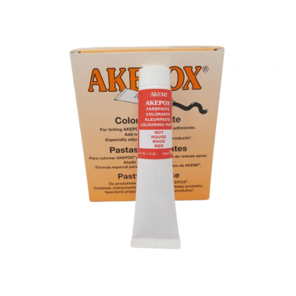 AKEMI - COLORANT PATE POUR AKEPOX - ROUGE - TUBE 30 ML