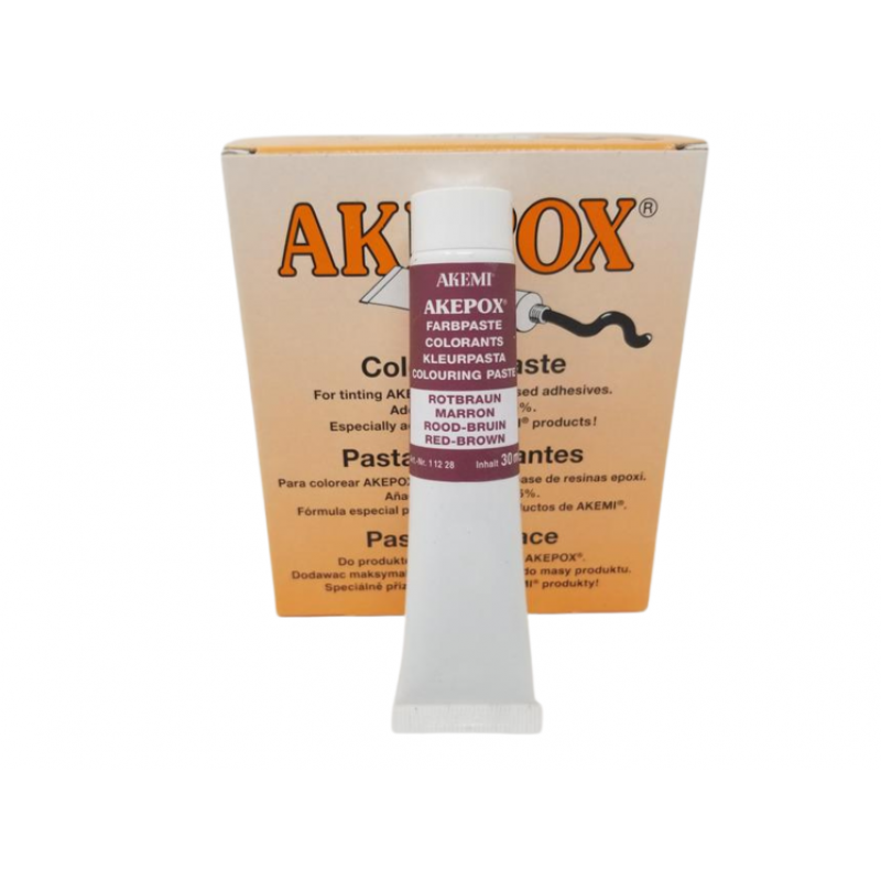 AKEMI - COLORANT PATE POUR AKEPOX - ROUGE-BRUN - TUBE 30 ML