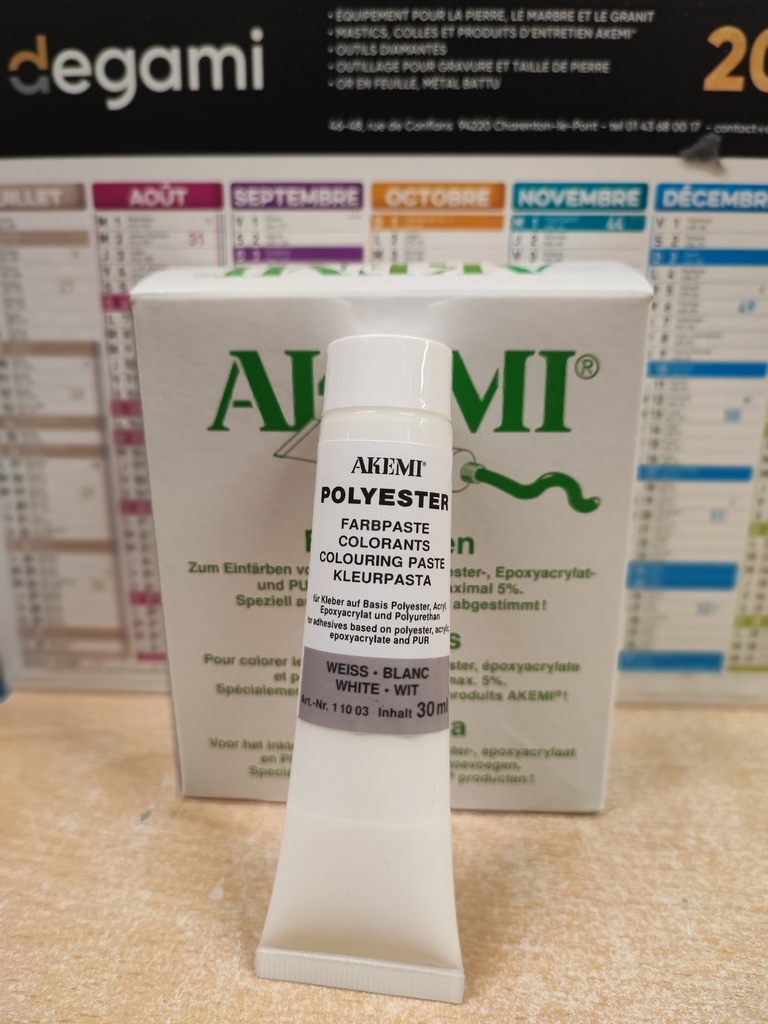 AKEMI - COLORANT PATE POUR MARMORKITT - BLANC - TUBE 30 ML