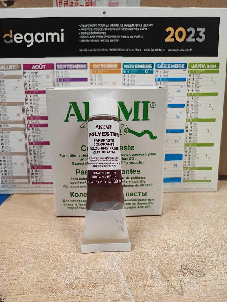 AKEMI - COLORANT PATE POUR MARMORKITT - BRUN FAUVE (marron) - TUBE 30 ML