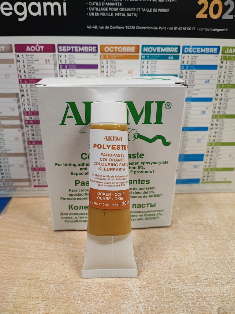 AKEMI - COLORANT PATE POUR MARMORKITT - OCRE - TUBE 30 ML