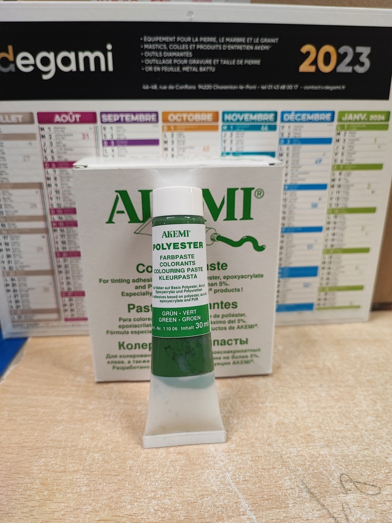 AKEMI - COLORANT PATE POUR MARMORKITT - VERT - TUBE 30 ML