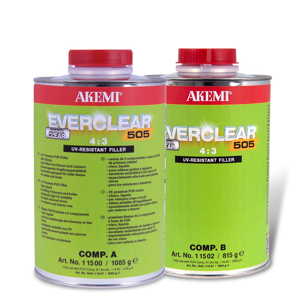 AKEMI - EVERCLEAR 505 liquide - Transparent - Pot 1,9 kg