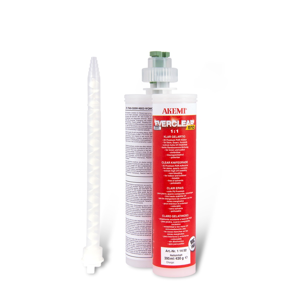 AKEMI - EVERCLEAR 510 Gel - Transparent - Cartouche 395 ml
