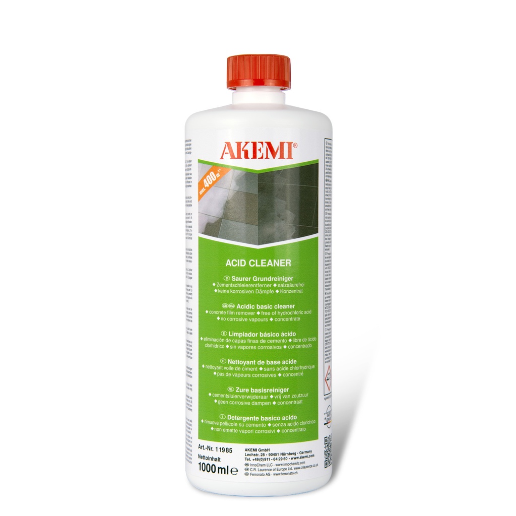 AKEMI - NETTOYANT ACIDE VOILE DE CIMENT - SANS HCL - 1 LITRE