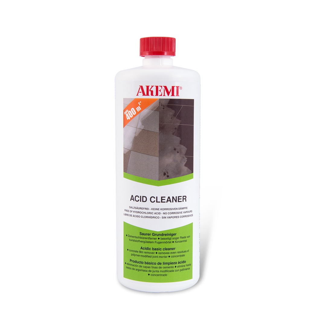 AKEMI - NETTOYANT VOILE DE CIMENT - ACID CLEANER - SANS HCL - 1 LITRE