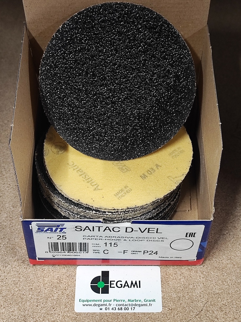 DISQUE 115 Velcro Sans Trou G24 - R90651 - Boite de 25, prix à l'unité