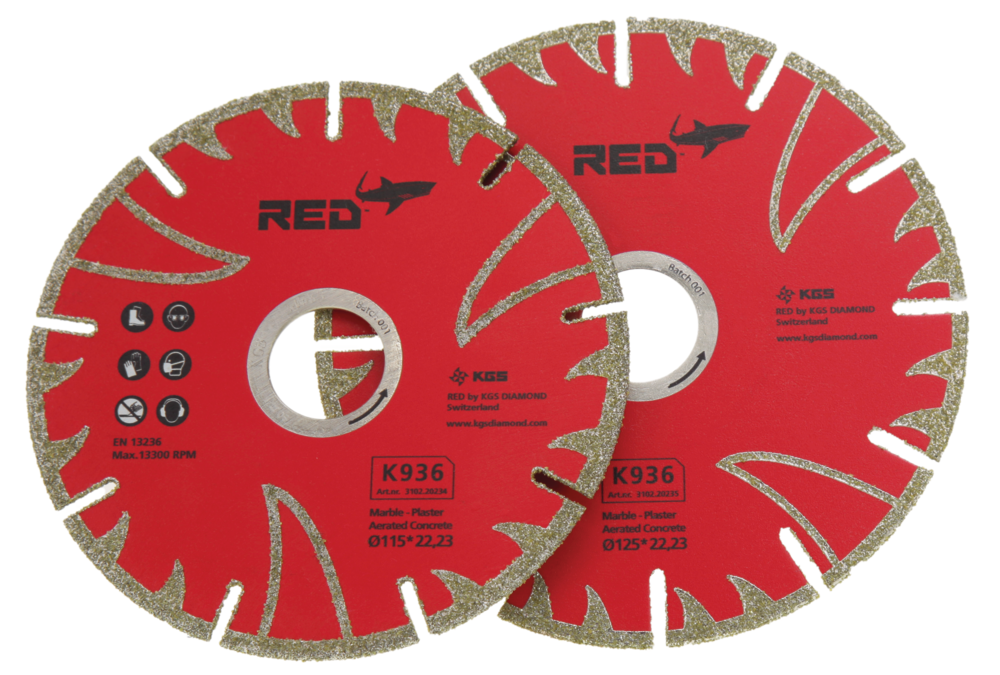 DISQUE 125 PLAT AL22.2mm KGS RED K936 - MARBRE