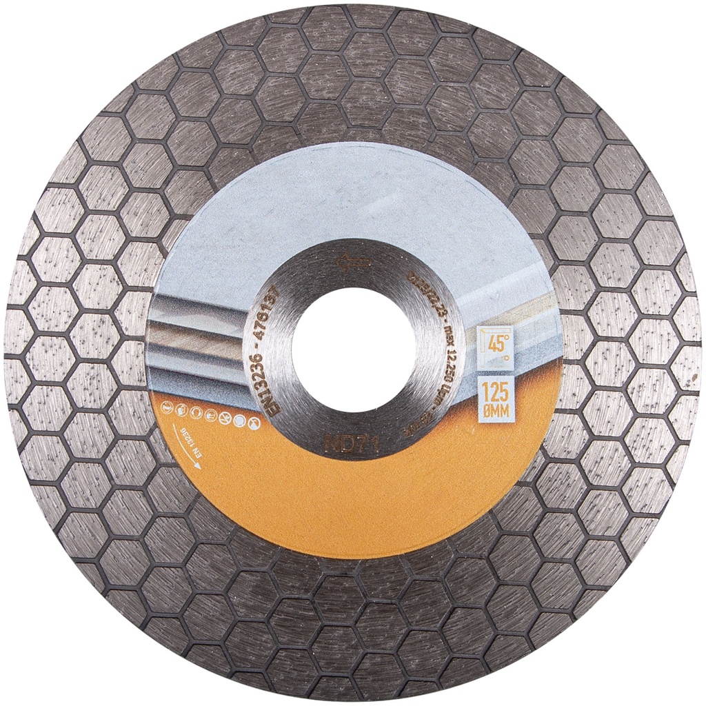 DISQUE 125 Special Cpe 45° - PLAT AL 22,2 mm - Céram. et pierre nat.