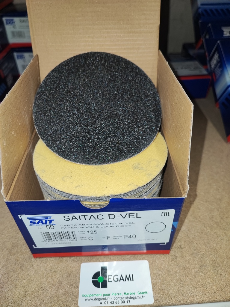 DISQUE 125 Velcro Sans Trou G40 - R90156 - Boite de 50, prix à l'unité