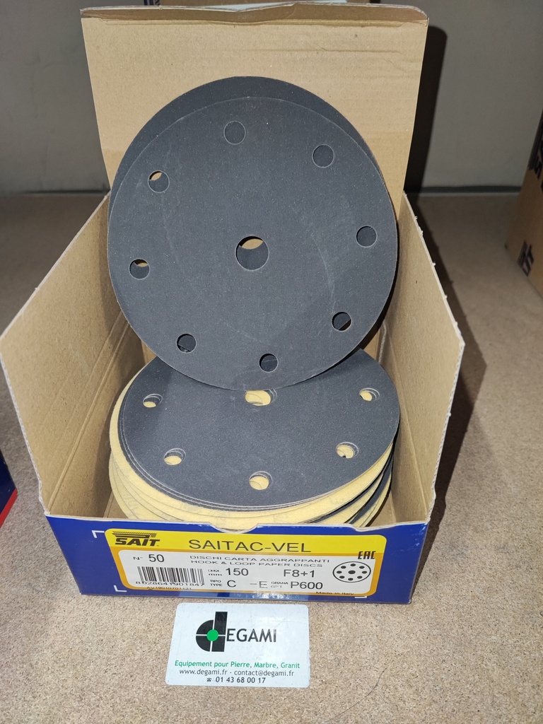 DISQUE 150 Velcro 8+1 P/FESTOOL G400 - R90183 - Boite de 50, prix à l'unité