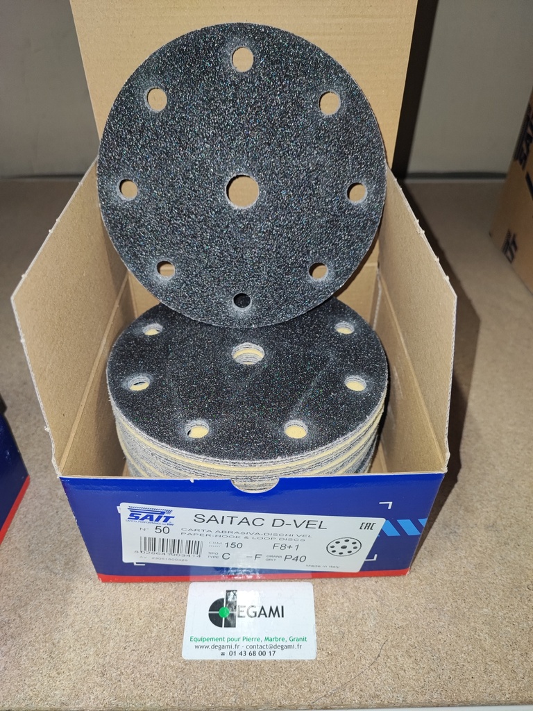 DISQUE 150 Velcro 8+1 P/FESTOOL G40 - R90341 - Boite de 50, prix à l'unité