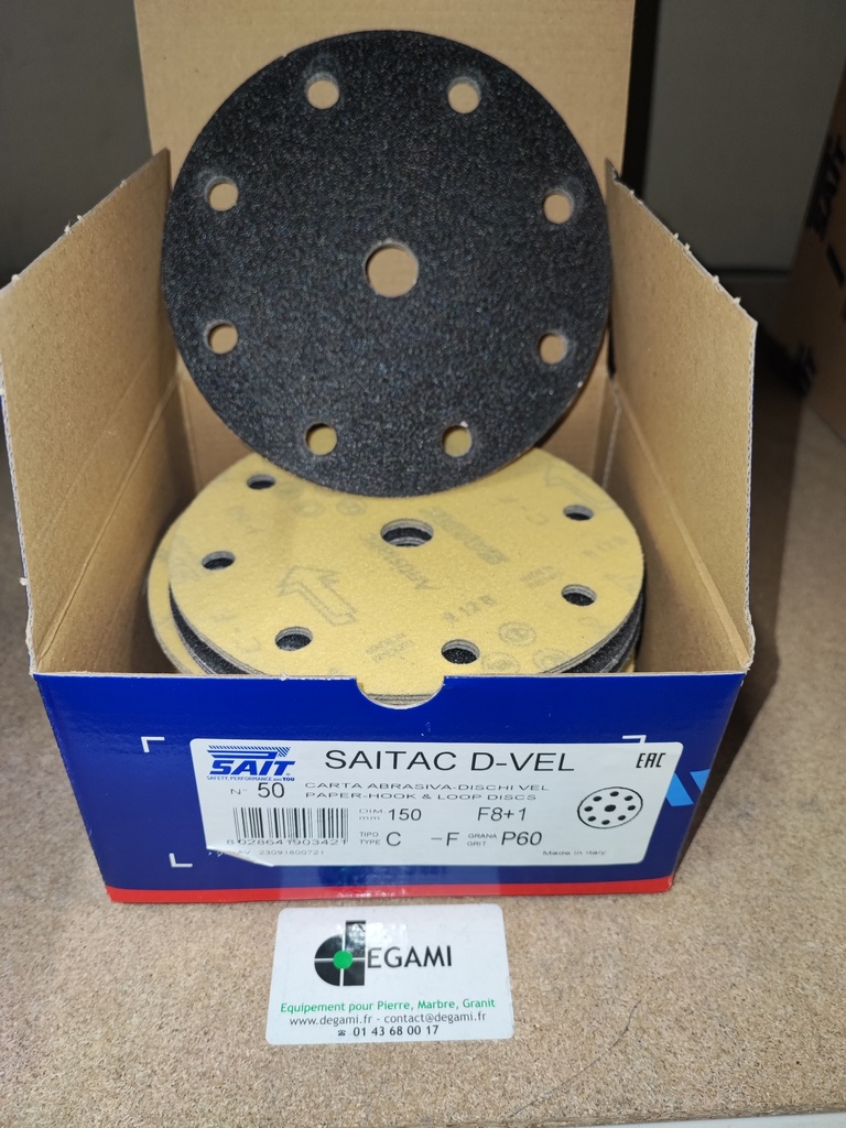 DISQUE 150 8+1 VELCRO 90342 C 60 P/FESTOOL, boite de 50, prix à l'unité