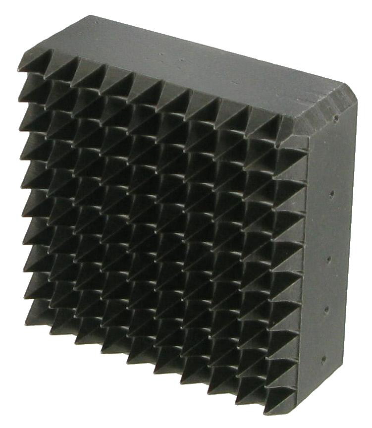 PLAQUETTE BOUCHARDE ACIER - 100 DENTS CARRE 45x45 - R5508