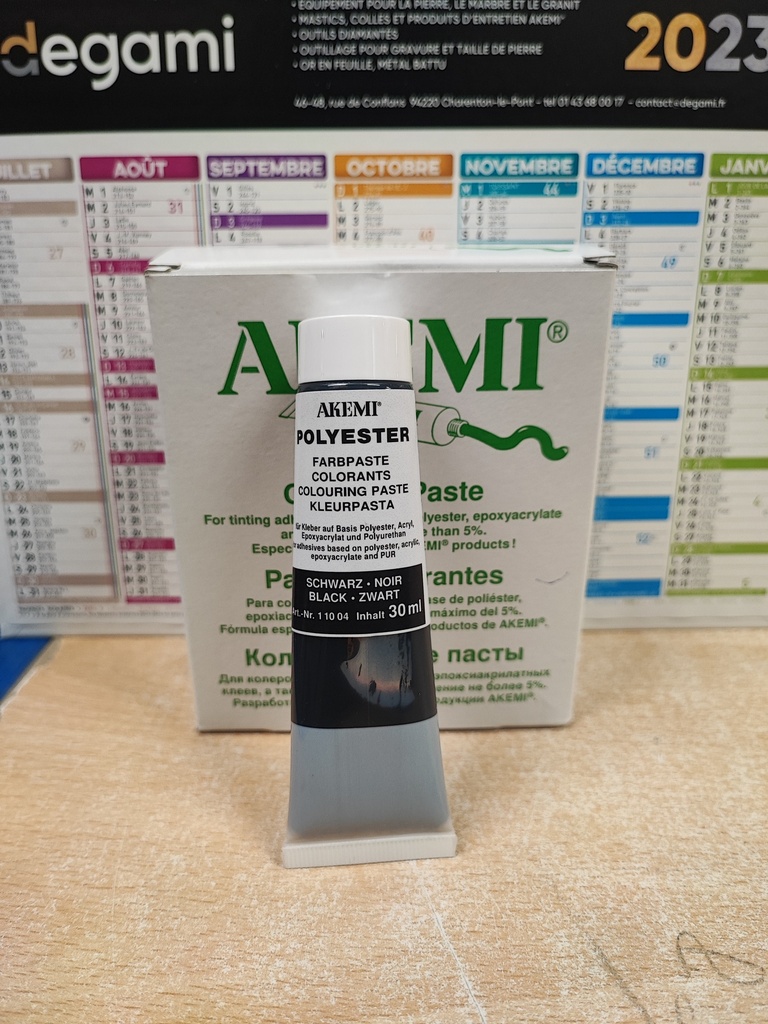 AKEMI - COLORANT PATE POUR MARMORKITT - NOIR - TUBE 30 ML
