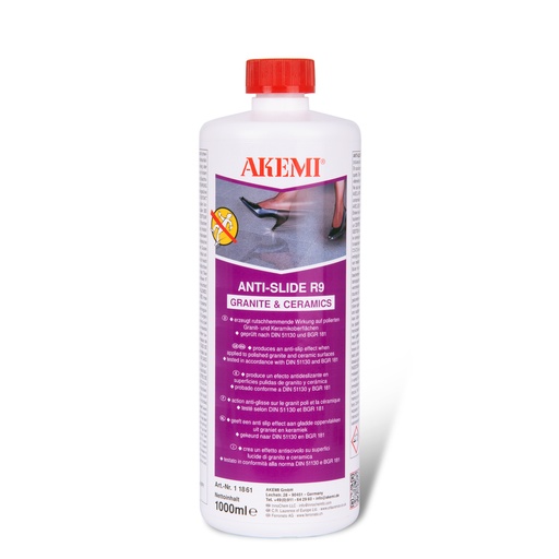 [11211861A] AKEMI - ANTI-GLISSE R9 - Granit et Céramique - Flacon 1000 ml