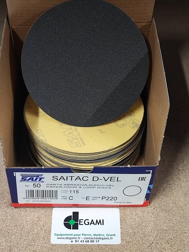 [54003104A] DISQUE 115 VELCRO SS TROU G220 90120 BTE DE 50, prix à l'unité