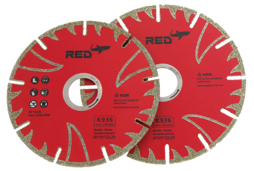 [54000934A] DISQUE 125 PLAT AL22.2mm KGS RED K936 - MARBRE
