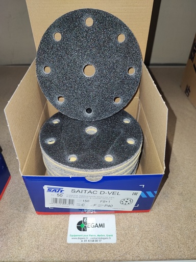[62003197A] DISQUE 150 Velcro 8+1 P/FESTOOL G40 - R90341 - Boite de 50, prix à l'unité