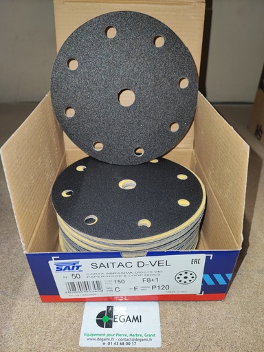 [62003246A] DISQUE 150 Velcro 8+1 P/FESTOOL G120 - R 90345 - Boite de 50 prix à l'unité