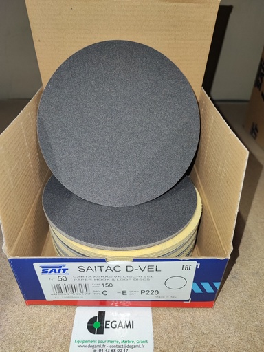 [62001243A] DISQUE 150 Velcro Sans Trou G220 - R90317 - Boite de 50, prix à l'unité