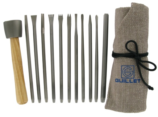 [42000140A] TROUSSE SCULPTURE N°1 - 12 OUTILS ACIERS MAIN R5195